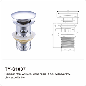 Anti-colmatage, bonde escamotable pour lavabo avec panier, 32 mm 