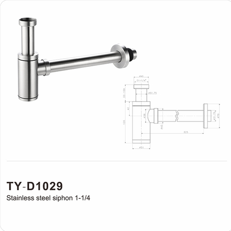 Siphon pour bouteille de lavabo (siphon), 32 mm