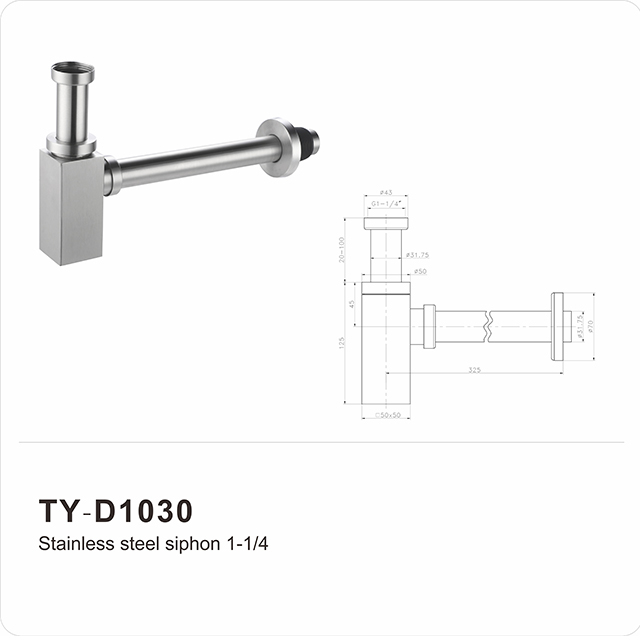 Siphon pour bouteille de lavabo (siphon), 32 mm